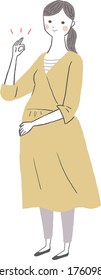 
Illustration of a pregnant woman giving an ok sign