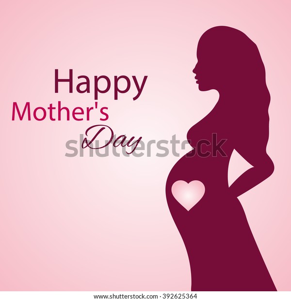 Illustration Pregnant Woman Mothers Day Card Stock Vector Royalty Free 392625364 Shutterstock