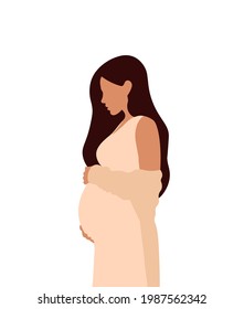 Illustration of a pregnant woman, pregnancy, healthcare