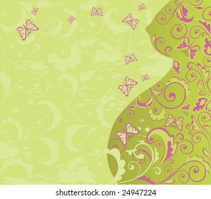 Illustration with pregnant woman profile