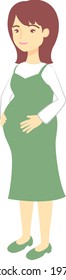 Illustration of a pregnant woman wearing maternity wear