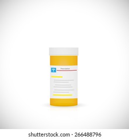 Illustration of a prescription bottle isolated on a white background.