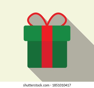 Ilustración del fondo del icono actual. vector de ilustración de icono de regalo de Navidad. Paquete en ajuste de regalo, vectores eps 8 - icono de caja