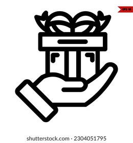 illustration of present line icon 