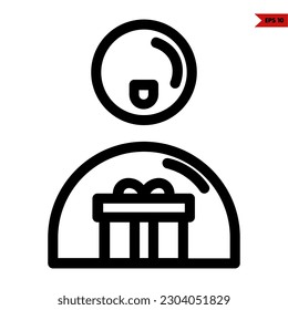 illustration of present line icon 
