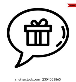 illustration of present line icon 