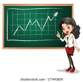 Illustration of a presentable young lady reporting on a white background