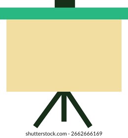 Ilustración de un icono de tablero de presentación, que simboliza presentaciones de negocios, materiales educativos, ayudas visuales y planificación estratégica. Perfecto para infografías, presentaciones de diapositivas e imágenes de oficina