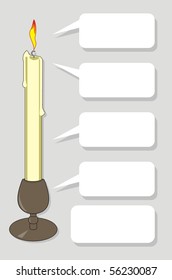 Illustration for presentation - burning candle in candlestick