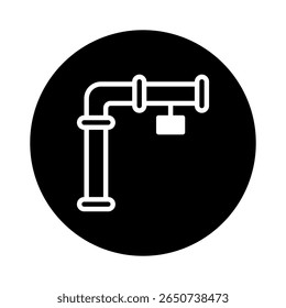 Illustration presenting a piping system inside of a circular shape on a white background for design