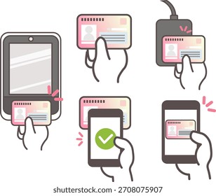 Illustration of presenting and reading a My Number card