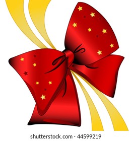 Illustration present's decoration with red bow