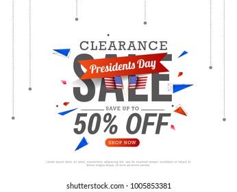 Illustration Of Presidents Day Sale Background.