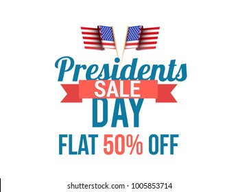 Illustration Of Presidents Day Sale Background.