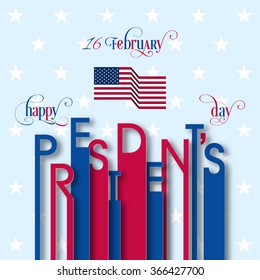 Illustration of President's day of United states of America.