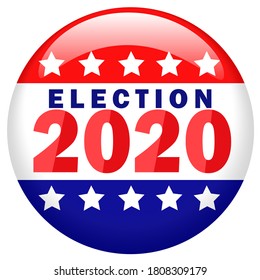Illustration of the press button of presidential election campaign of USA election 2020