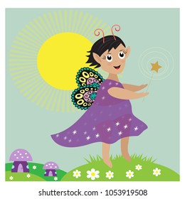 Illustration with pretty fairy princess