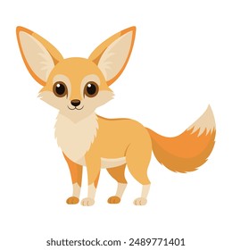 Illustration of Pretty Fennec fox Isolated