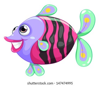 Illustration of a pretty fish on a white background