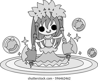 Illustration of the pretty goddess of a spring