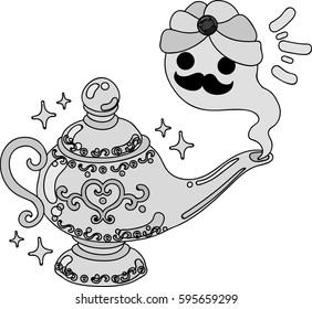 Illustration of the pretty magic lamp