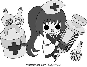 Illustration of a pretty nurse