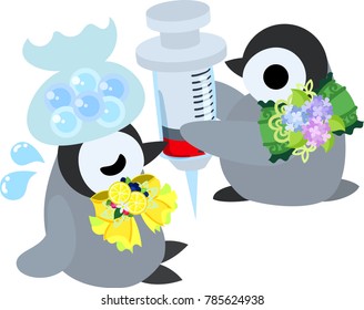 The illustration of pretty penguin baby