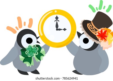 The illustration of pretty penguin baby