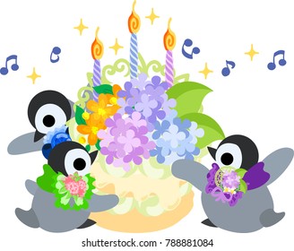 The illustration of pretty penguin baby