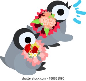 The illustration of pretty penguin baby