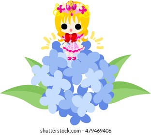 Illustration of pretty small princess
