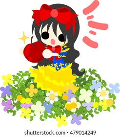 Illustration of pretty Snow White
