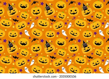 Illustration of pretty wallpaper of pumpkin on Halloween