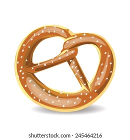illustration pretzel ,Brezel on white