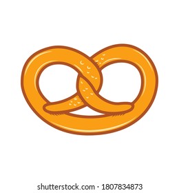 Illustration of pretzel. Design element for poster, card, banner, menu. Vector illustration