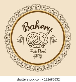 Illustration of pretzel and food, bakery icon, vector illustration