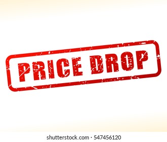 Illustration of price drop text buffered on white background