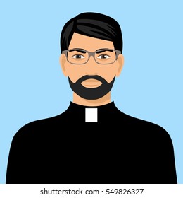  illustration of a priest icon flat design. Cartoon illustration of priest vector icon for web