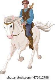 
Illustration of Prince Charming riding  a horse