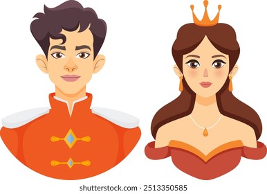 Illustration of a prince and princess together