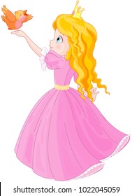 Illustration of Princess with bird