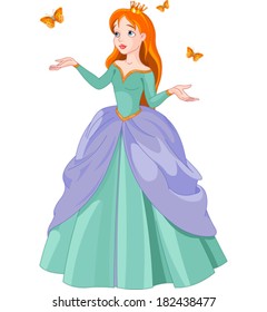 Illustration of Princess with butterflies