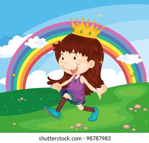Illustration of princess in the park
