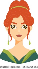 Illustration of a princess with red hair