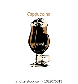 
illustration for print, cappuccino, coffee, vector graphics, illustration.