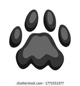 Illustration of print cat paw. Cute kitten item.