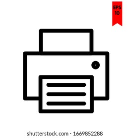 ilustración de icono plano de impresión
