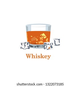 
illustration for print, whisky drink, vector graphics, illustration.