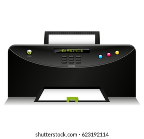 Illustration of printer icon on white background