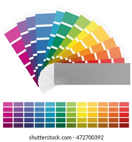 illustration of printing color fan with different colors in gradations